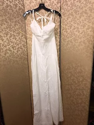 J. Crew NWT White Long Beach Wedding Bridal Shower Halter Dress Size 2 • $29.99