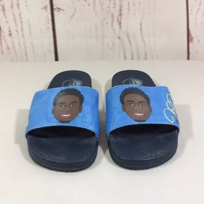 Memphis Grizzlies Jaren Jackson Jr. Kids Slides Sandals Size 3 Blue Flip Flops • $13.95