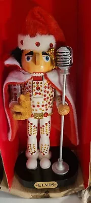 ELVIS PRESLEY Kurt S. Adler  White Rhinestone Suit W/ Mic. Christmas Nutcracker • $35.99