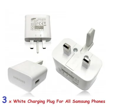 3 X Fast Charging Plug UK Wall Charger Mains Plug Adapter For All Samsung Phones • £8.99