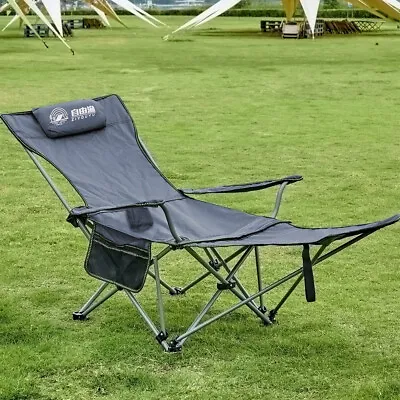 Lightweight Camping Fishing Chair Folding Outdoor Lounger Chair With Cup Holder • £25.95