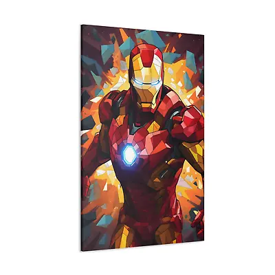 Iron Man Canvas Marvel Avengers Abstract Cartoon Superhero Print Wall Art Decor • £15.99
