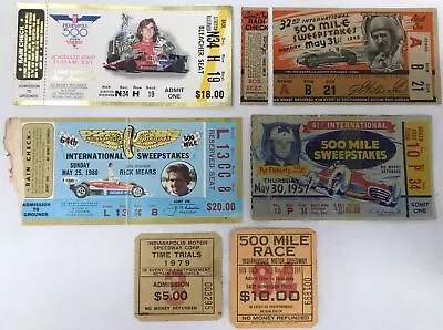 INDIANAPOLIS 500 Used Ticket Stub Lot 1948 1957 1979 1980 1984 1991 • $48