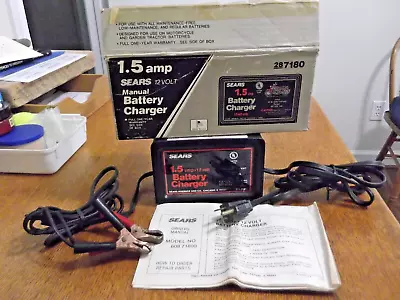 Vintage SEARS Battery Charger In Box Model 28-1780 12 Volt 1.5 Amp USA • $29.99