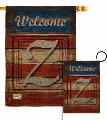 Patriotic Z Initial Garden Flag Americana Decorative Gift Yard House Banner • $20.95