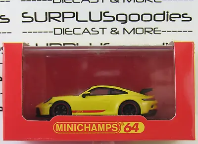 2022 Minichamps 1:64 2021 PORSCHE 911 (992) GT3 Racing Yellow #643061006 • $27.95