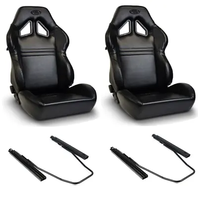 SAAS Seats (2) With Sliders Dual Recline Kombat Black PU Leather ADR Compliant • $740