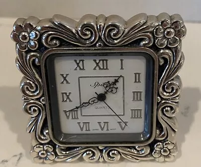 Miniature Silver Tone Clock. New Battery Spirit Brand • £11.57