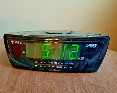 Timex T227BQ Large Display Alarm Clock Radio MP3 Line-In & Antennae Black Tested • $16.99