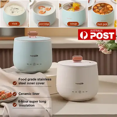 Electric Mini Rice Cooker 1.8L Portable Steamer Soup Cooking Stew Pot 1-3 Person • $42.99