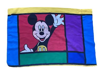 Disney Mickey Mouse Goofy 90's VTG Color Block Double Sided Standard Pillowcase • $8.12