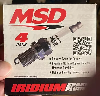 MSD Ignition 37164 Spark Plug  4-Pack  (3IR6) Iridium FAST SHIPPING ! BRAND NEW! • $18.95