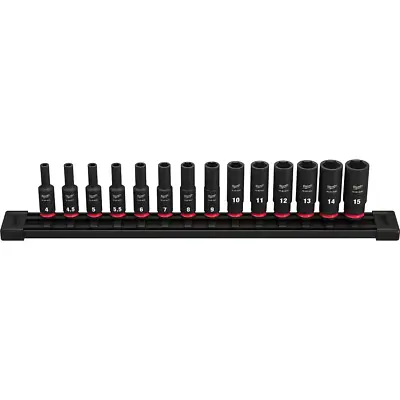 Milwaukee 6 Point Impact Socket Set 1/4 In. Drive Metric Deep Well (14-Piece) • $49.98