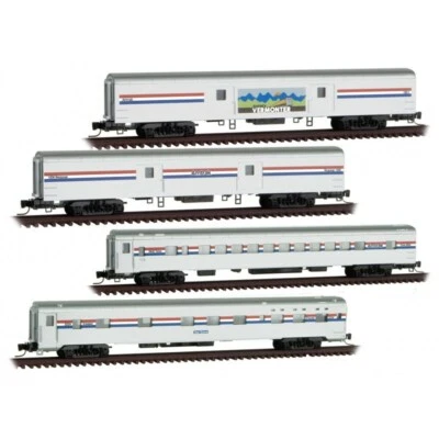 $127.60 • Buy Z Scale Micro-Trains MTL #99401270 AMTZ Amtrak Railroad Passenger 4-Car Pack 