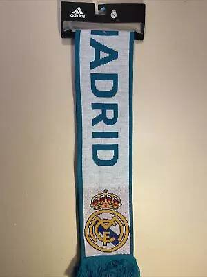 RealMadrid Adidas NEW Scarf Bufanda White Turquoise OneSize Merengues RM Espana • $15