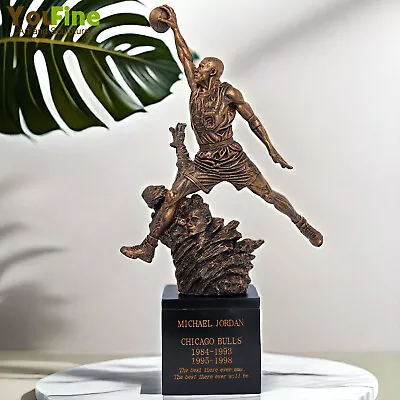 50cm Michael Jordan 23 Resin Sculpture Bronze Finish Statues Home Art Decor Gift • $299.70