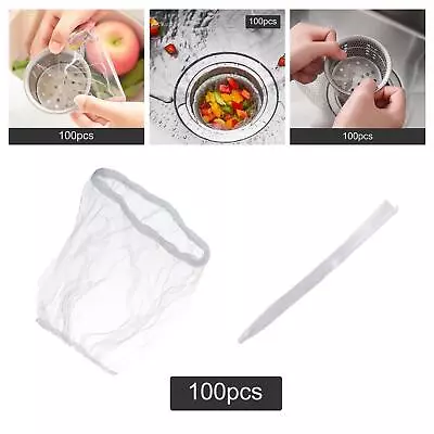 100Pcs Sink Strainer Mesh Kitchen Garbage Bag Sink Drain Filter Screen Sink Net • £6.01