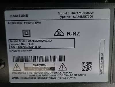 Samsung UA75MU7000 Power Board • $120