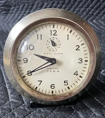 Vintage Ingraham Sentinel Dawn 8 Day Wind Up Alarm Clock *For Parts/Repair • $19.99