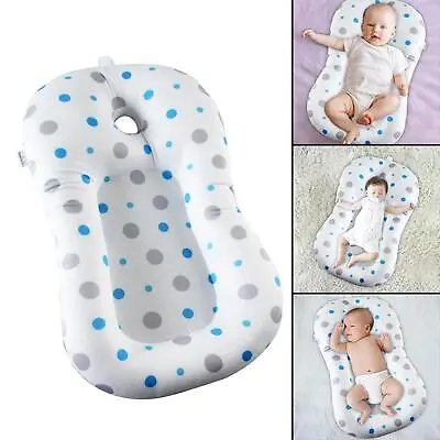 Baby Bath Pillow Anti-Slip Comfortable Foldable Baby Bath Seat Support Mat White • £15.19