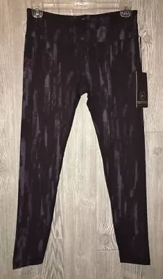 90 DEGREE By Reflex Printed Yoga Black Grey Pants Leggings NEW Womens Sz L • $52.42