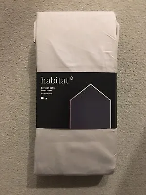 Habitat Egyptian Cotton Fitted Sheet- 400 Thread Count- King Size- Grey- BNWT • £12