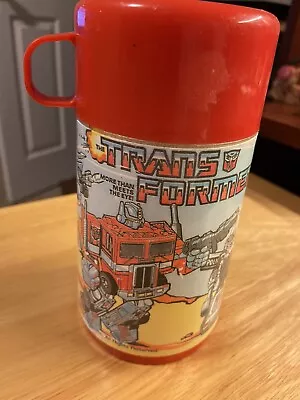 Vintage 1984 Transformers Thermos For Lunchbox Hasbro Aladdin Complete NM • $15