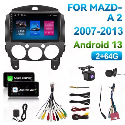 For Mazda 2 2007-2013 Car Stereo Radio Android 13 Carplay Head Unit GPS Navi 64G • $165.23