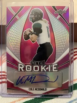 2020 Leaf Metal Rookie #MR-CM1 Cole McDonald Pink Auto /15 Hawaii Autograph • $6.50