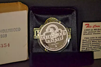 1989 Disney MGM Mickey Mouse Commemorative 1oz .999 Silver Coin 1st Edition • $69.49