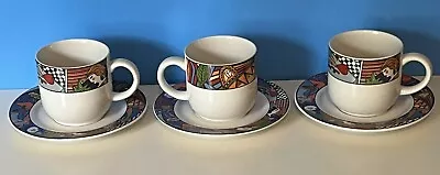 Vintage 1991 Vitromaster Metropolitan Coffee Cups/Saucers (3)) Retired-Art Deco • $28