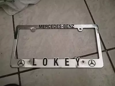 One Chrome Metal Lokey Mercedes Benz License Plate Frame • $29.99