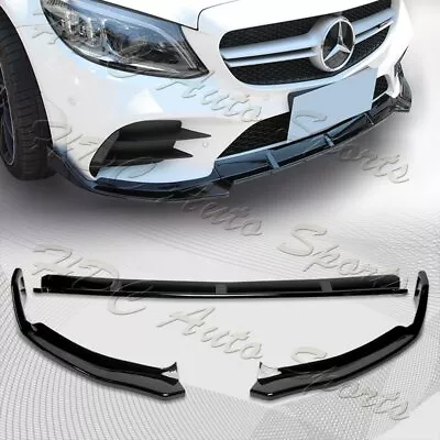 For 2019-2021 Mercedes W205 C-Class Painted Black Front Bumper Body Kit Lip 3PCS • $65.99