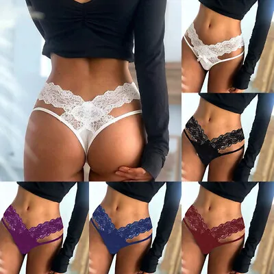 G-string Hollow Out Thong Underpants Low-waist Panties Lingerie Women Sexy Lace • $3.14