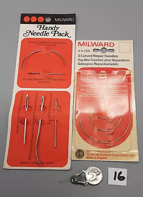 2 Vintage Milward Needle Packets -Curved Sack Household Repairs & Threader 16 • £5.50