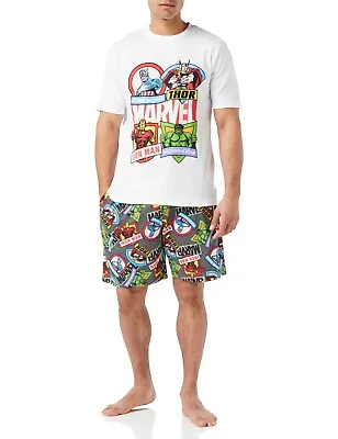 Marvel Comics Mens Pyjamas Short Pjs Hulk Iron Man Spiderman XS To XXL • £17.95