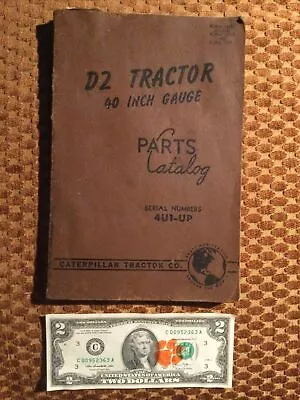 CAT CATERPILLAR 1949 D2 Tractor 40 Inch Gauge PARTS BOOK Catalog MANUAL • $45