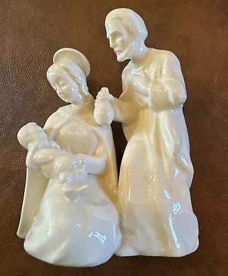 Goebel Sacrart Madonna W Child Figurine E&R Golden Crown Jesus Mary Joseph Bird • $39