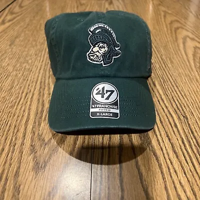 47 Brand Franchise Michigan State Green Gruff Fitted Hat Cap Size X- Large • $22.49