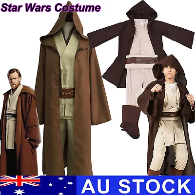 Star Wars Obi Wan Jedi Knight Master Adult Boys Cloak Suit Halloween Costume Set • $42.99