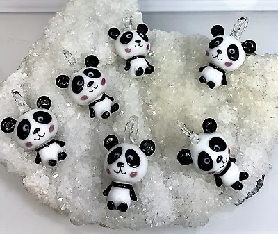 Wholesale Lot 12 Pcs Pandas 🐼Murano Glass Pendant Hand Blown • $21