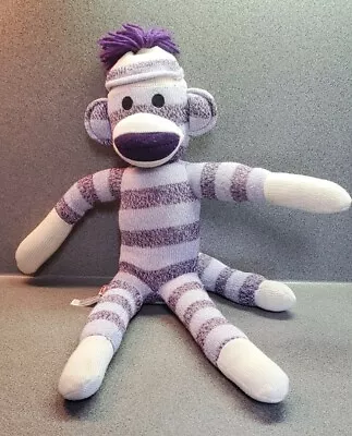 $8 • Buy Schylling Sock Monkey Stuffed Doll Toy Animal Purple Striped 21  