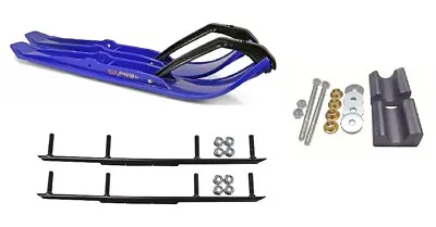 C&A Pro Blue XPT Snowmobile Skis W/ 6  Round Bars Complete Kit • $440.02