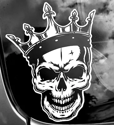 Crown Skull Vinyl Car Decal Sticker • $10