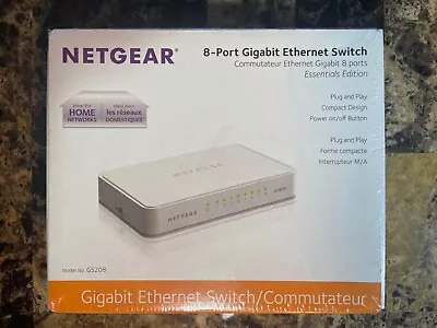 NETGEAR GS208v2 8-Port Gigabit Ethernet Switch Essential Edition - NIB • $12.50