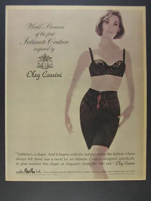 1963 Peter Pan Oleg Cassini Intimate Couture Black Bra Girdle Vintage Print Ad • $8.29