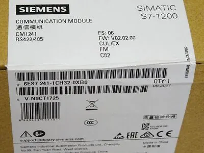 New Siemens 6ES7241-1CH32-0XB0 6ES7 241-1CH32-0XB0 SIMATIC S7-1200 CM 1241 • $84.18