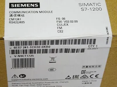 Siemens S7-1200 6ES7241-1CH32-0XB0/6ES7 241-1CH32-0XB0 / New Boxed Sealed • $97.60