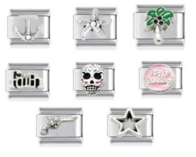 CLASSIC ITALIAN 9mm CHARM FITS CLASSIC ITALIAN BRACELET-SUMMER/SKULL • £4.80