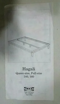 IKEA Hagali Wooden Bed Frame Owners Instruction Manual - For Queen/Full Size • £4.99